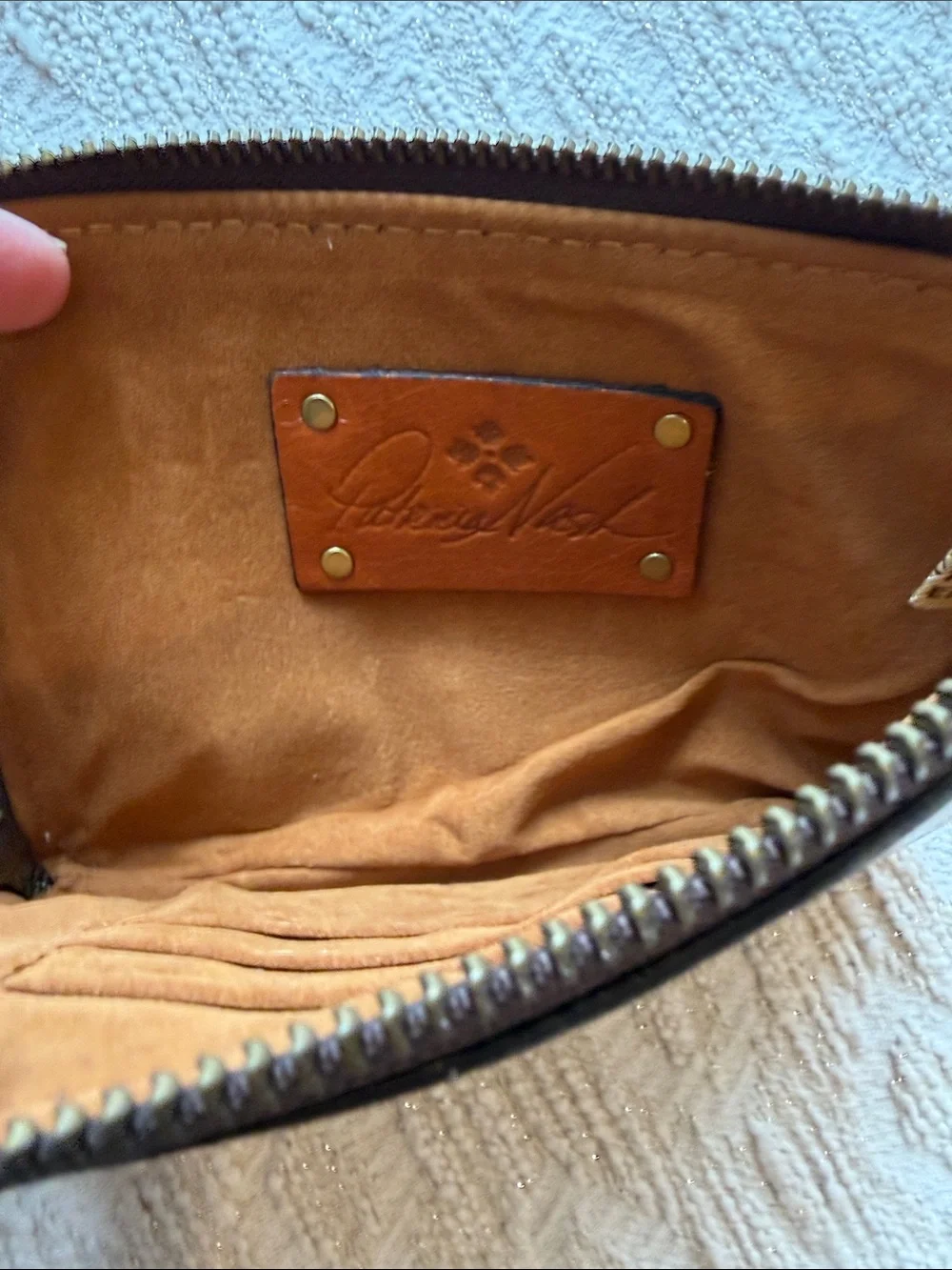 Patrica Nash EUC  Brown Leather Wristlet